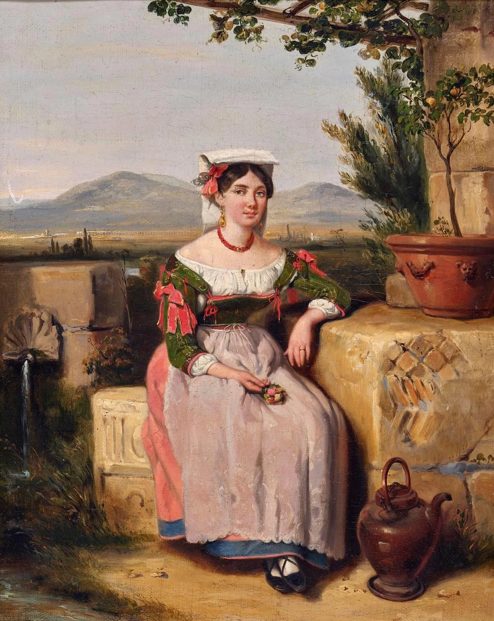 Giovane contadina romana